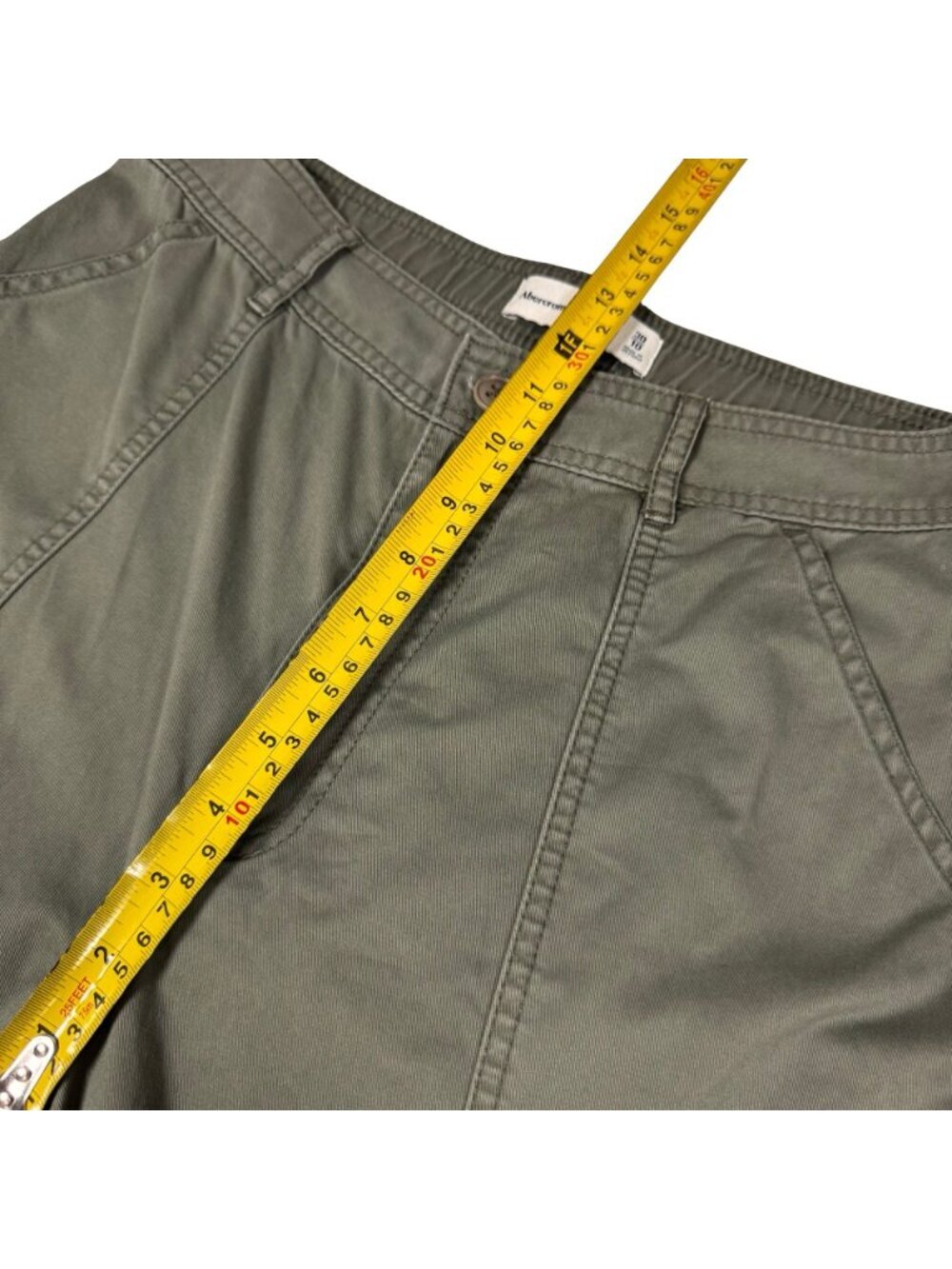 Abercrombie Fitch Womens Cargo Pants Sz 10 Olive High Rise Relaxed - Picture 10 of 15